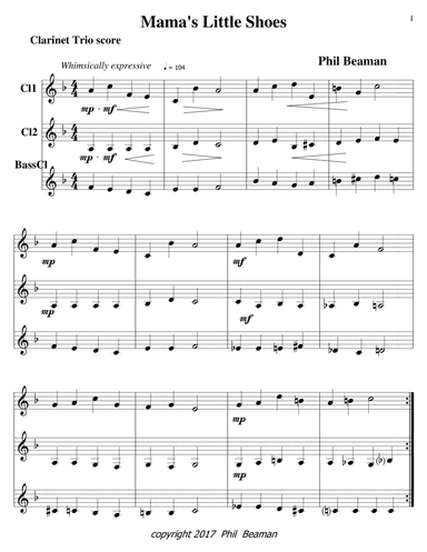 Mama's Little Shoes-clarinet trio