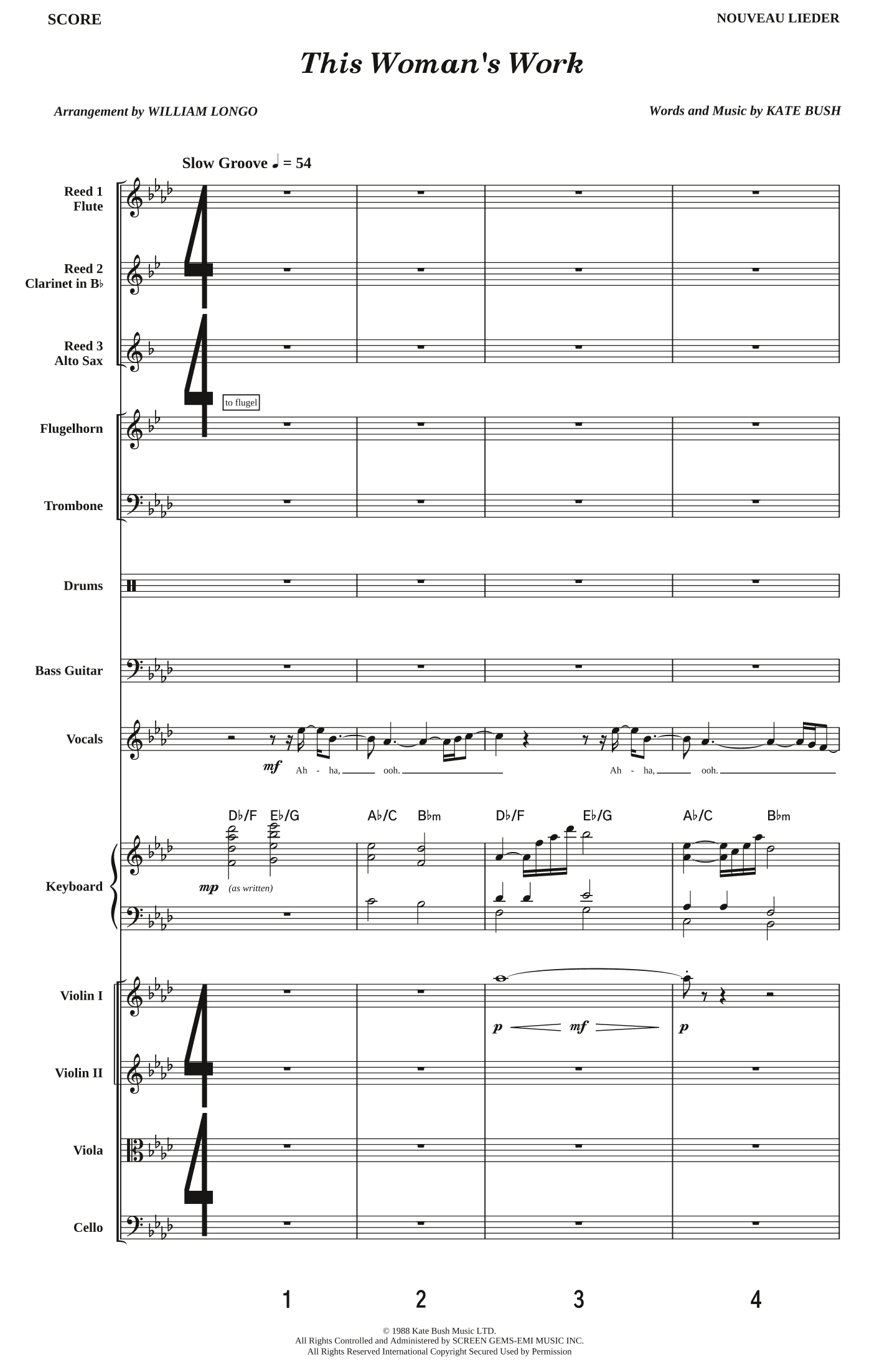 This Woman's Work - Score Only (arr. William Longo)