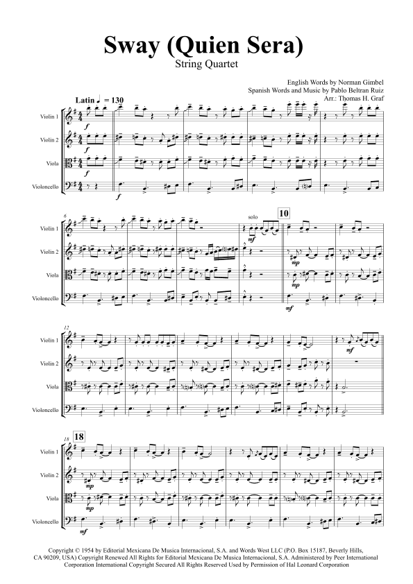 Sway (quien Sera) (arr. Thomas Graf)
