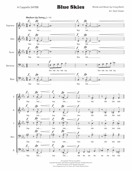 Blue Skies (arr. Zach Green)
