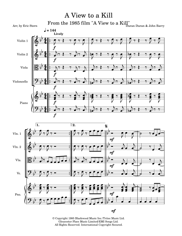 A View To A Kill (arr. Eric Stern)