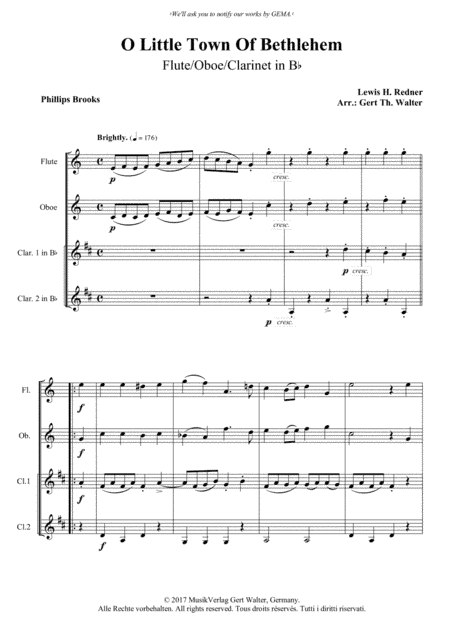 O Little Town Of Bethlehem (arr. Gert Th. Walter)