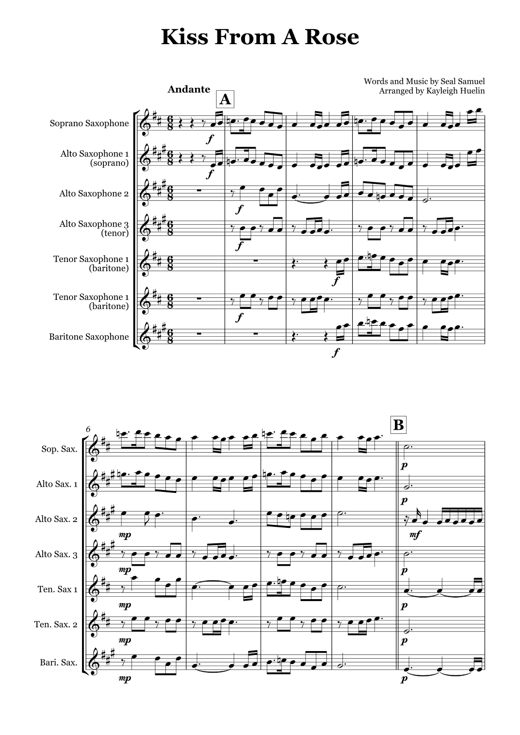 Kiss From A Rose (arr. Kayleigh Huelin)