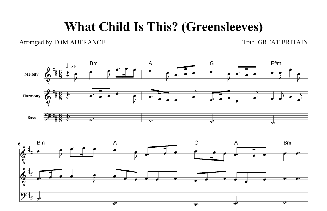 What Child Is This? (Greensleeves) (arr. Tom Aufrance)