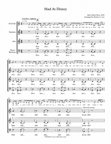 Mad At Disney (arr. Robert L Lee)