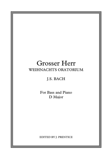 Grosser Herr - Weihnachts Oratorium (D Major) (arr. Jonathan Prentice)