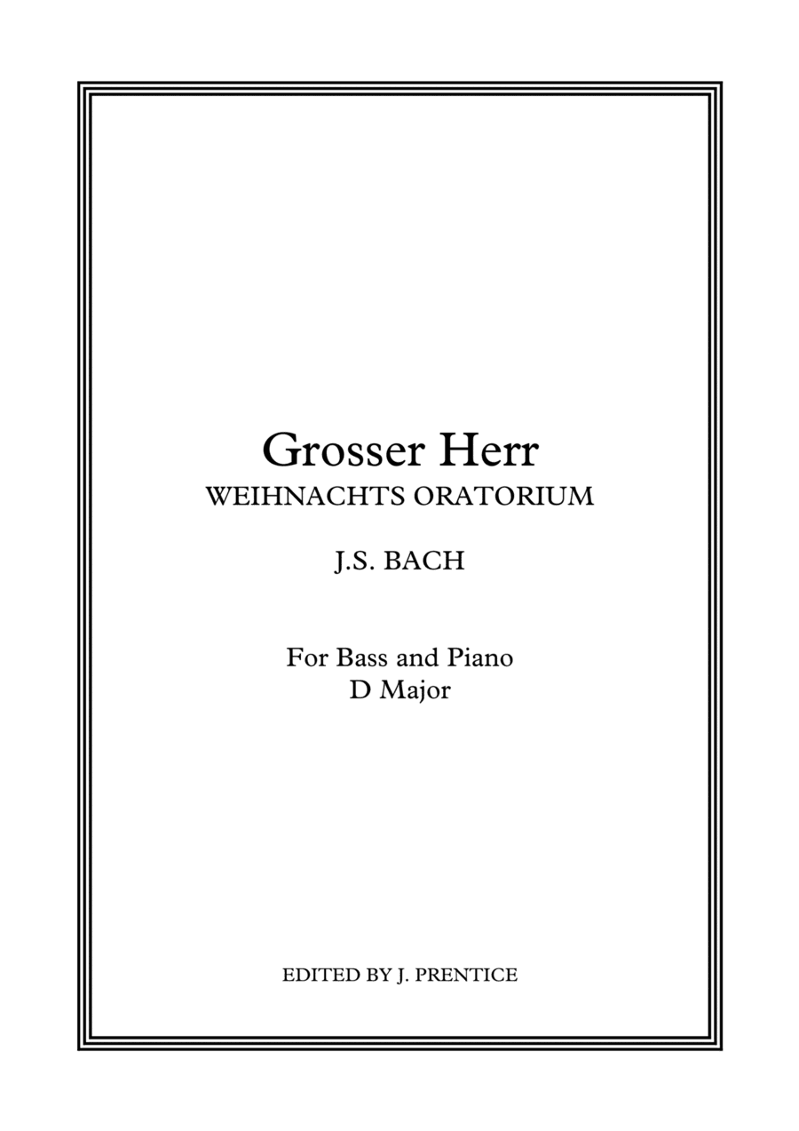 Grosser Herr - Weihnachts Oratorium (D Major) (arr. Jonathan Prentice)