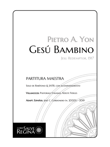 Gesù Bambino - Pietro Alessandro Yon (arr. Jose Cordonero)
