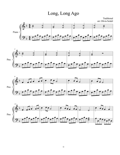 Long Long Ago (arr. Olivia Seidel)