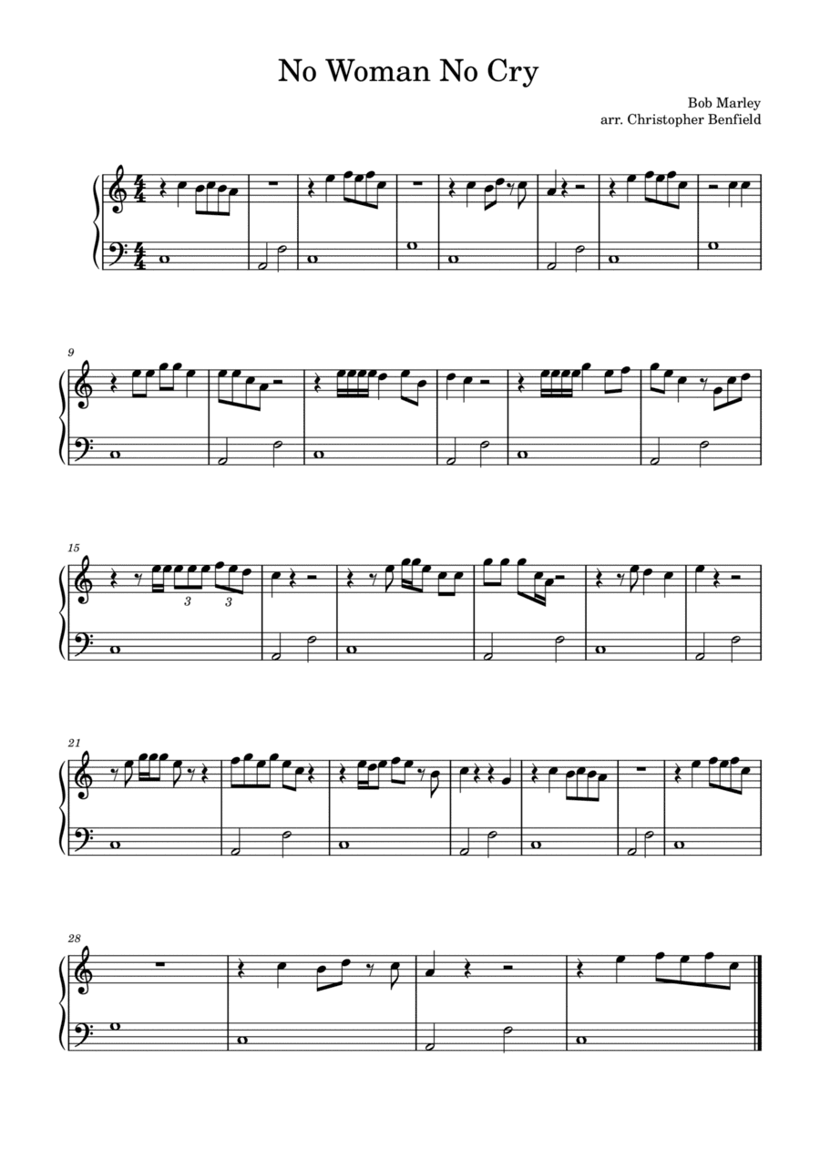 No Woman No Cry (arr. Christopher Benfield)
