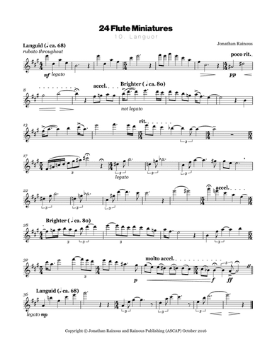 24 Flute Miniatures: No. 10, Languor