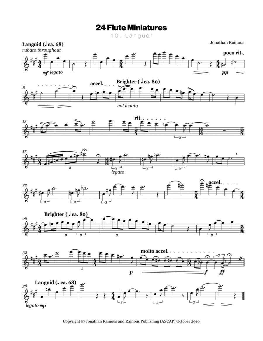 24 Flute Miniatures: No. 10, Languor