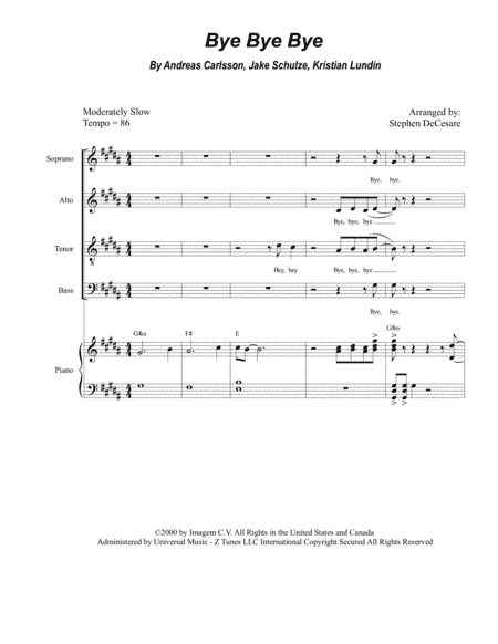 Bye Bye Bye (arr. Stephen DeCesare)