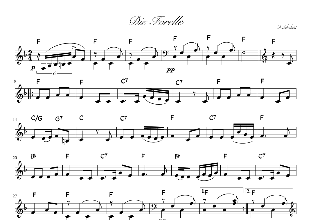 "Die Forelle" Fdur (arr. pfkaori)