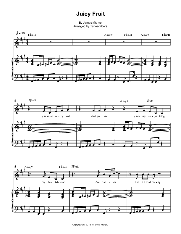 Juicy Fruit (arr. Tunescribers)
