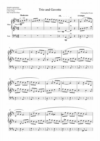 Trio and Gavotte for Organ