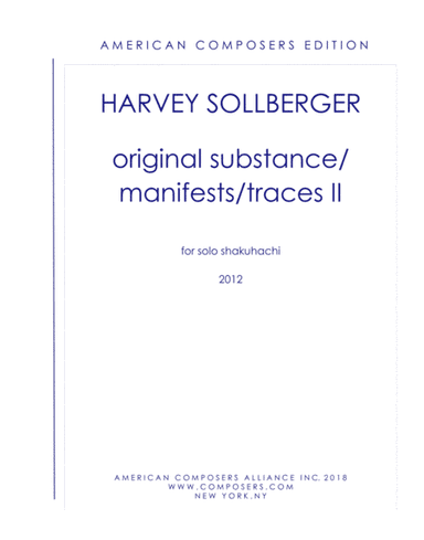 [Sollberger] original substance/manifests/traces II