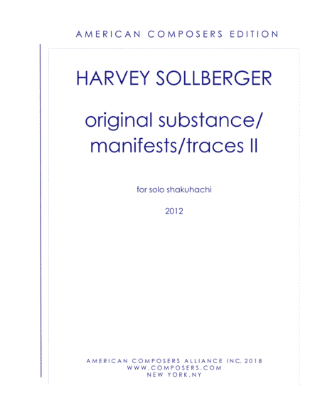 [Sollberger] original substance/manifests/traces II