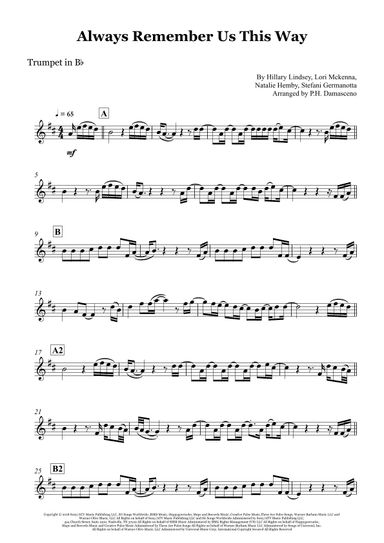 Always Remember Us This Way (arr. P.H. Damasceno)