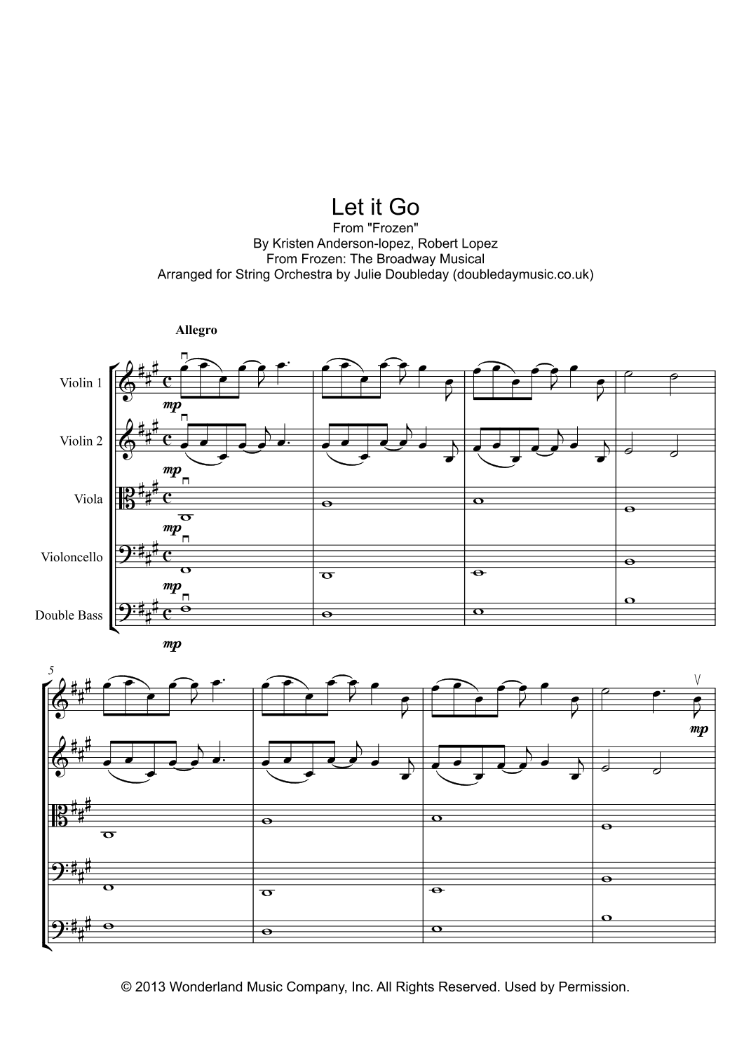 Let It Go (arr. Julie Doubleday)