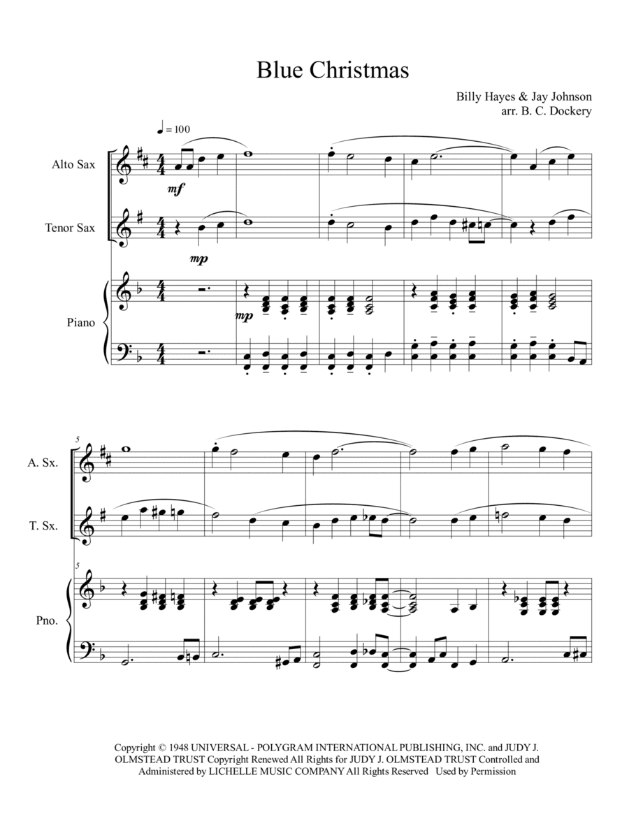 Blue Christmas (arr. B. C. Dockery)