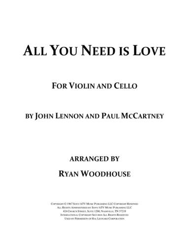 All You Need Is Love (arr. Ryan Woodhouse)