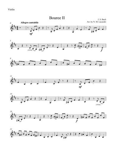 Bouree II (arr. Nick Lacanski)