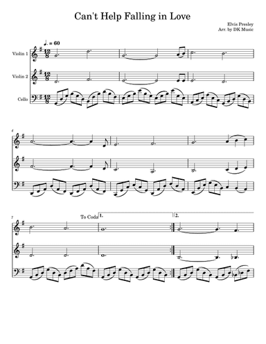Can't Help Falling In Love (arr. DK Music)