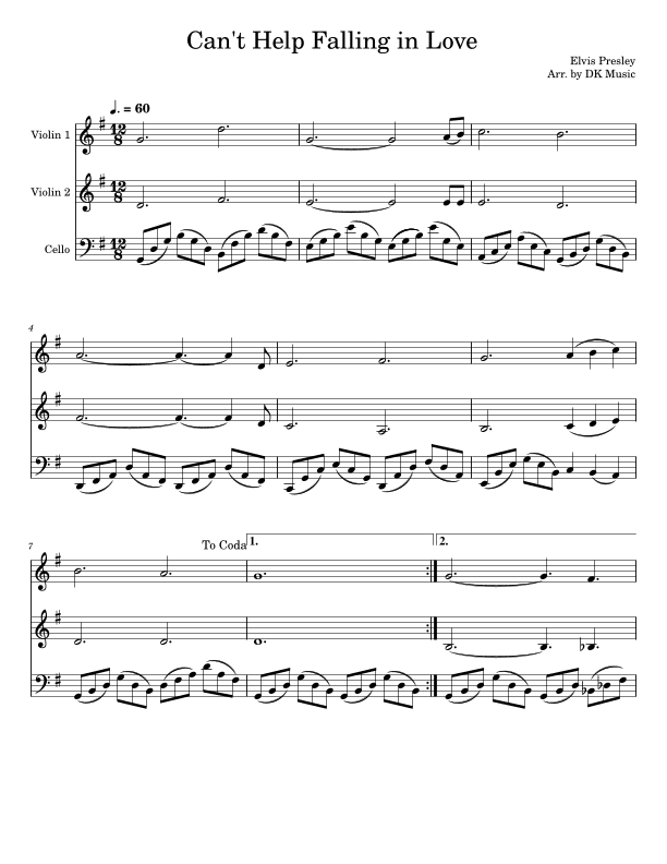 Can't Help Falling In Love (arr. DK Music)