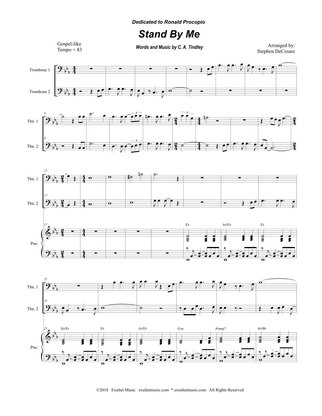 Stand By Me (Trombone Duet) (arr. Stephen DeCesare)