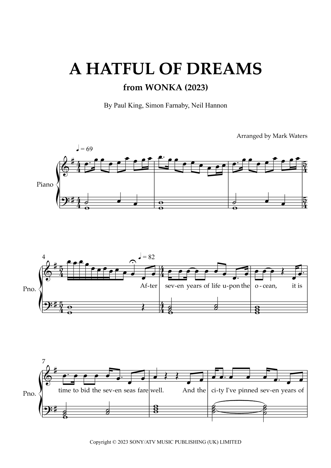 A Hatful Of Dreams (arr. Mark Waters)