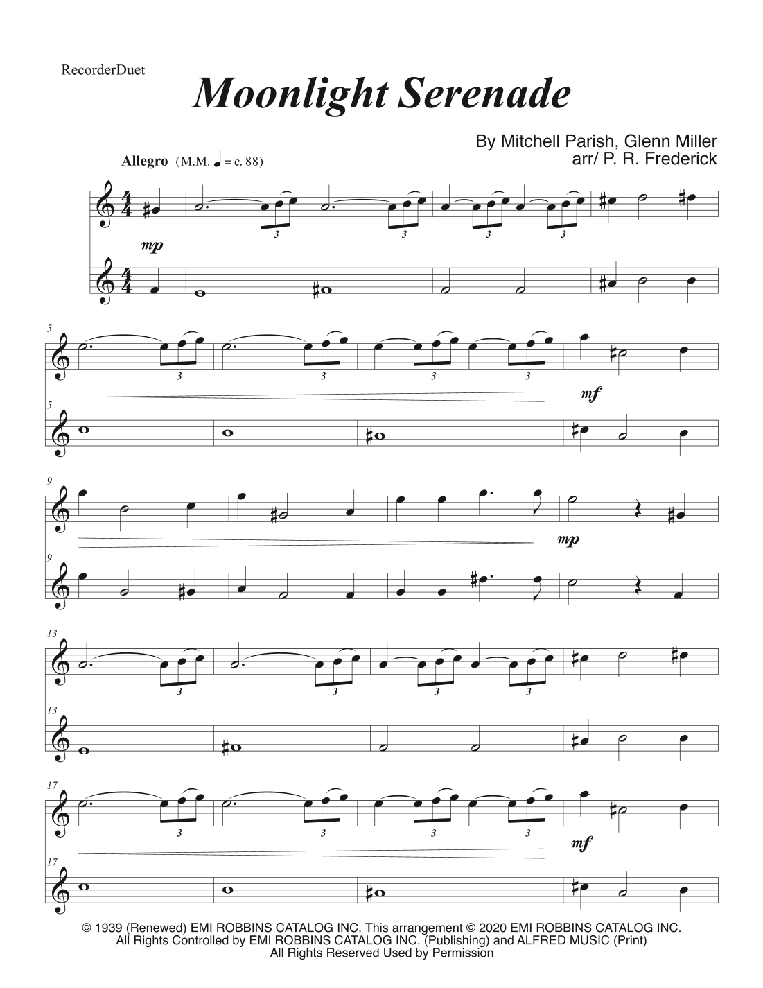 Moonlight Serenade (arr. P. R. Frederick)