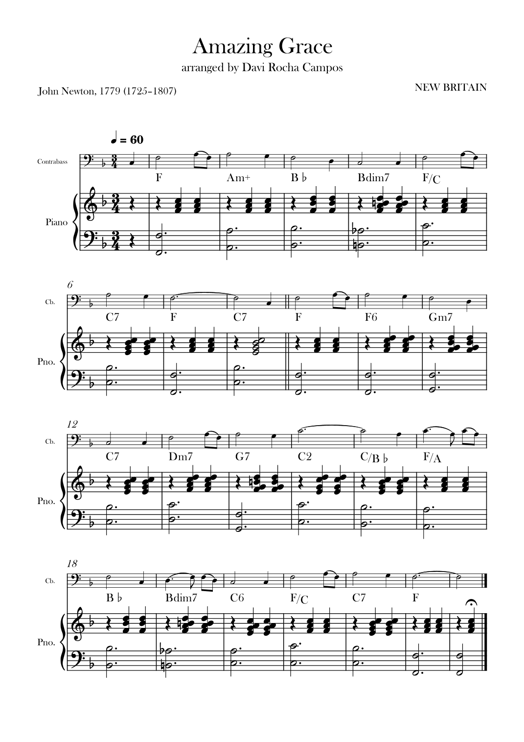 Amazing Grace (arr. Davi Rocha Campos)