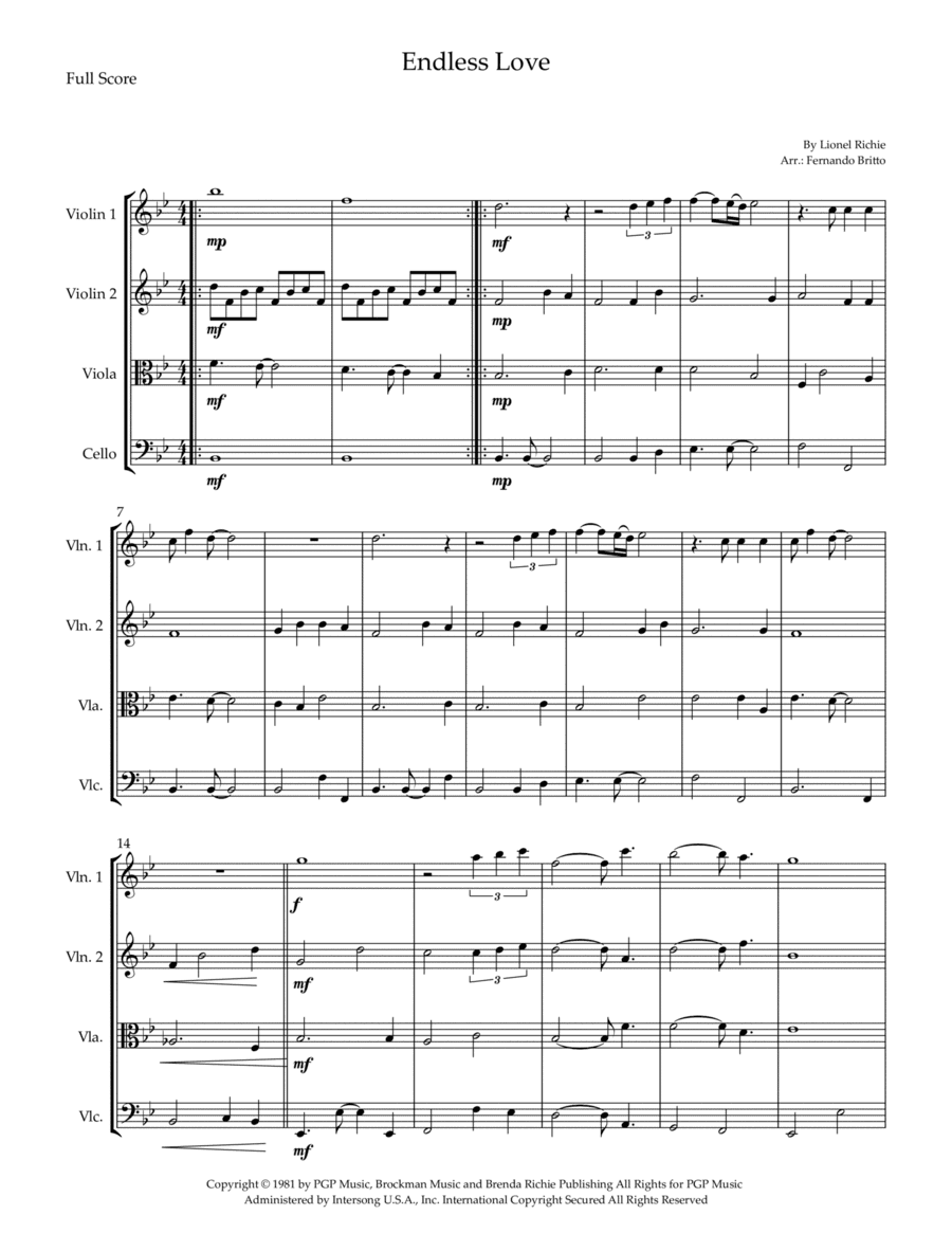 Endless Love (arr. Fernando Britto)