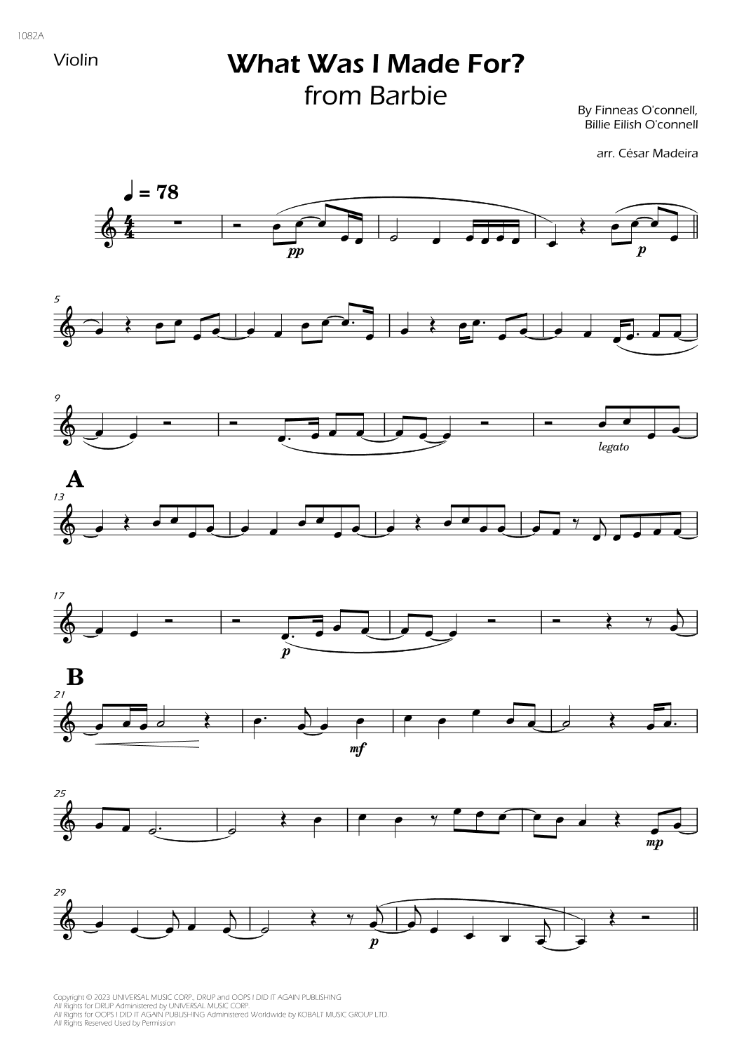 What Was I Made For? (arr. César Madeira)