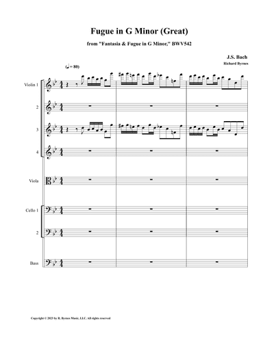 Fugue in G Minor, BWV 542 (Great) (String Orchestra) (arr. Richard Byrnes)