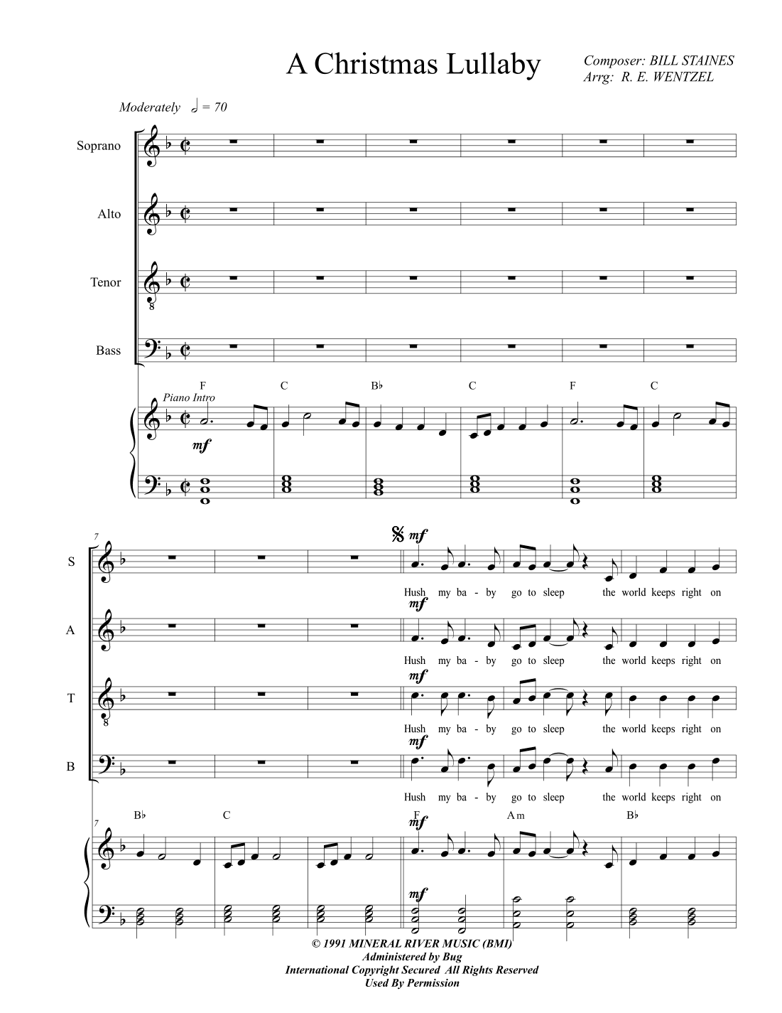 A Christmas Lullaby (arr. Richard E Wentzel)