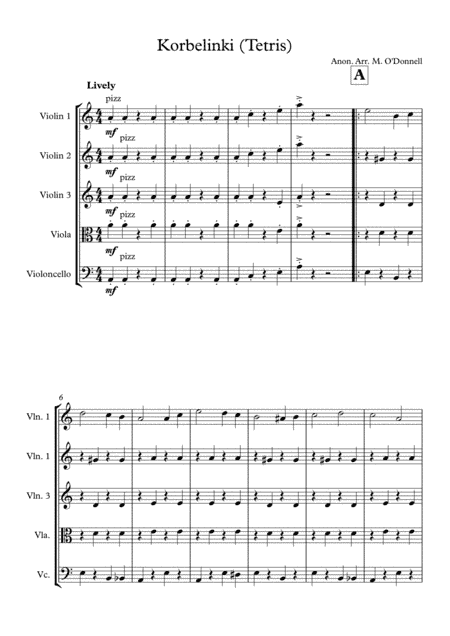 Tetris Video Game Main Theme (arr. Michael O'Donnell)