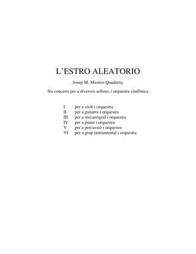L'estro aleatorio