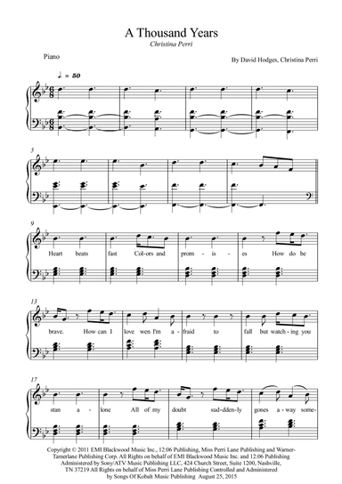 A Thousand Years (arr. Wesley S. SIlva)