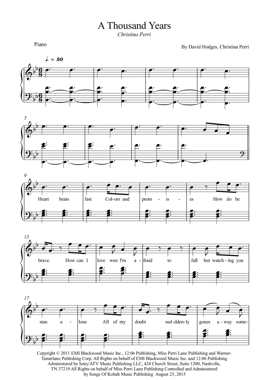 A Thousand Years (arr. Wesley S. SIlva)