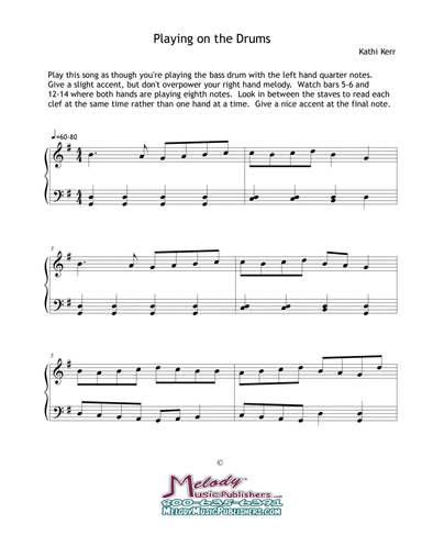 Piano solo late beginner - Playing on the Drums