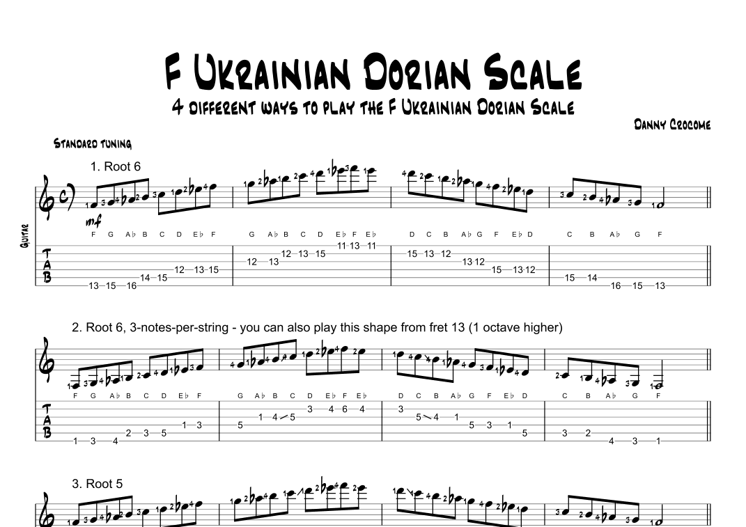 F Ukrainian Dorian Scale (4 Ways to Play)