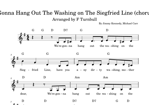 We're Gonna Hang Out The Wash On The Siegfried Line (arr. F Turnbull)