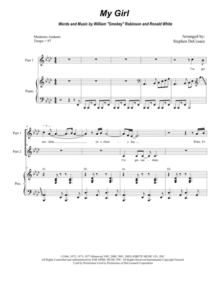 My Girl (arr. Stephen DeCesare)