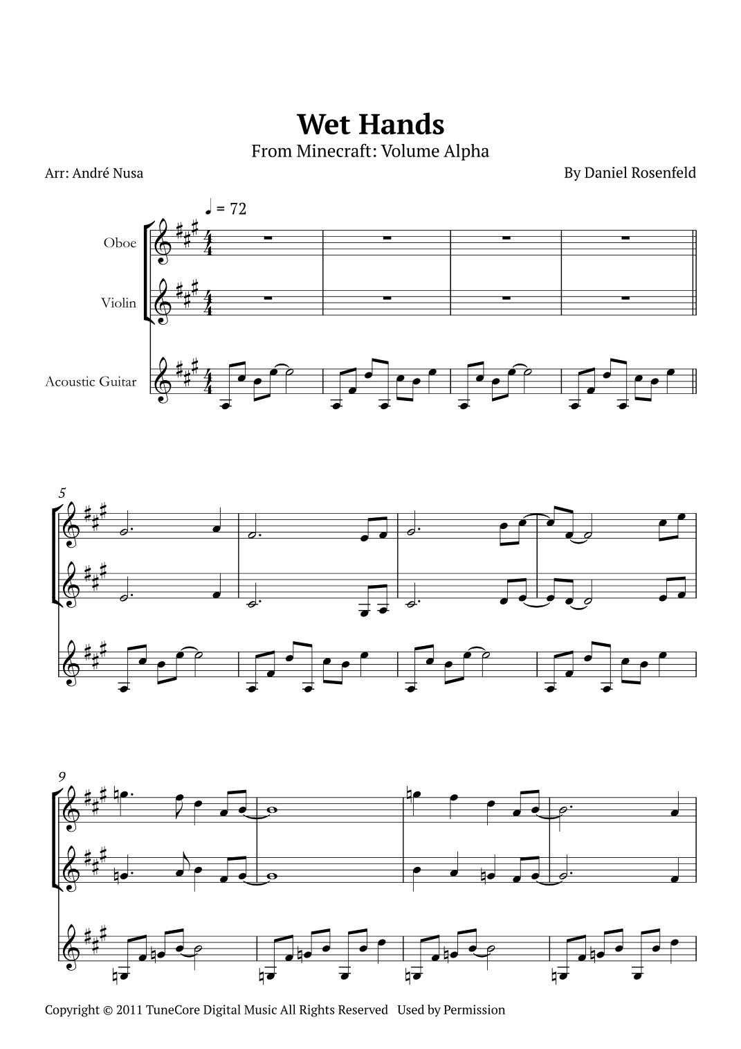 Wet Hands (arr. André Nusa)