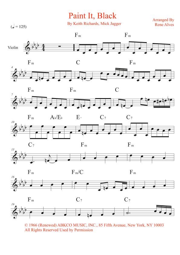 Paint It, Black (arr. Rene Alves)