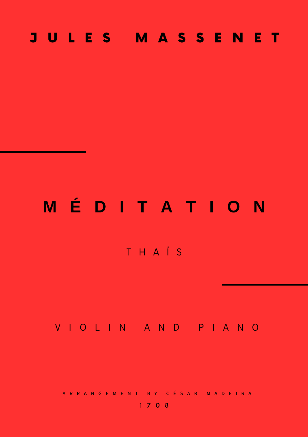 Meditation from Thais - Violin and Piano (Full Score) (arr. César Madeira)