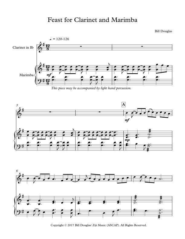 Feast for Clarinet and Bass Marimba