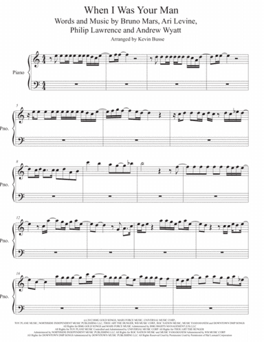 When I Was Your Man (arr. Kevin Busse)